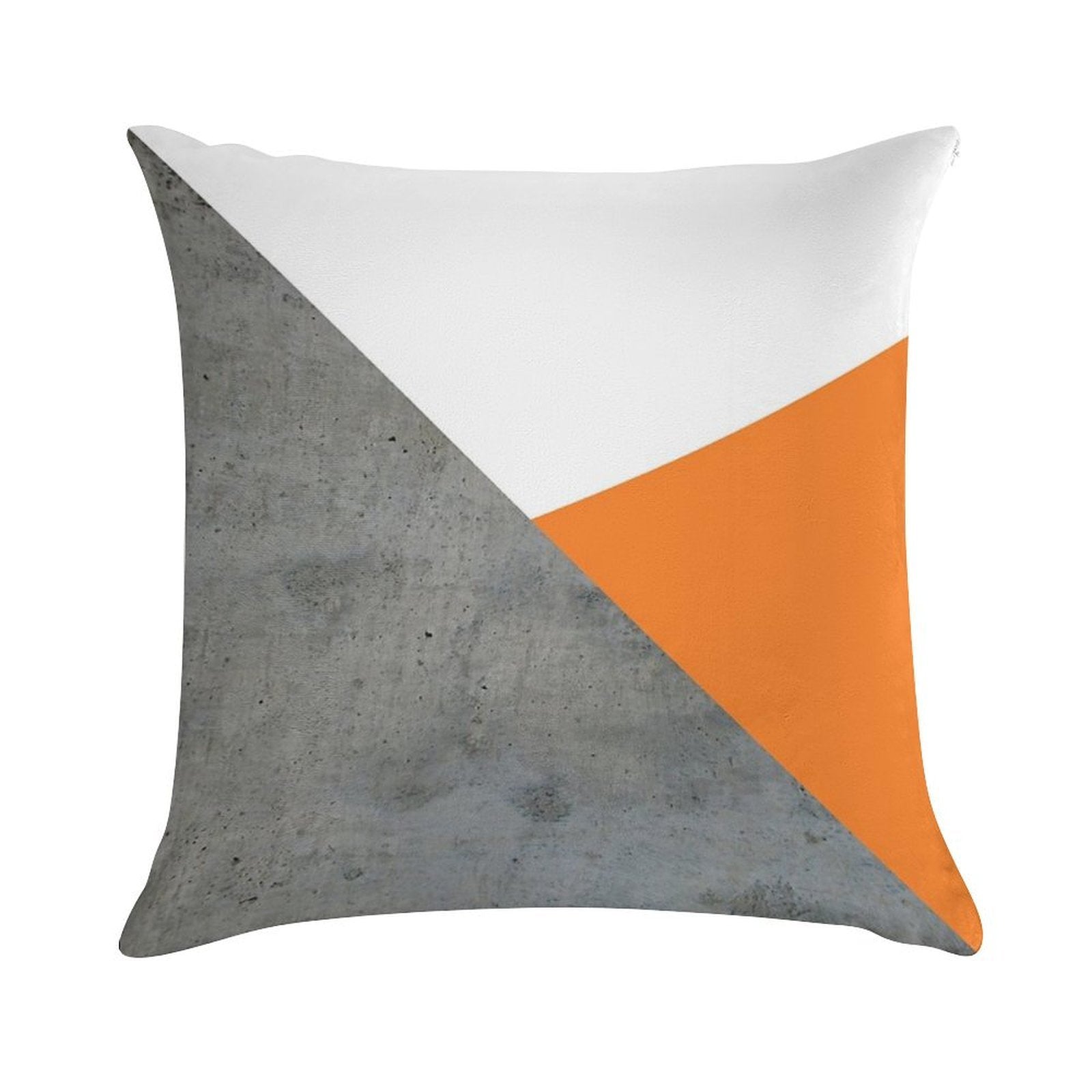 Concrete Grey And Orange Geometric Background Soft Style Accent Throw Pillow