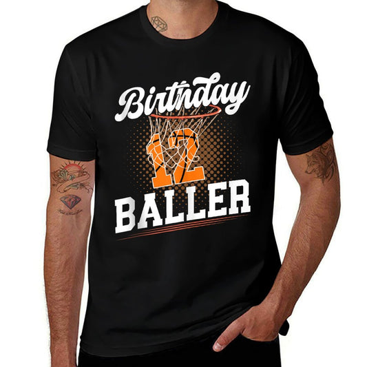 12th Basketball Birthday Twelve Year Old Basketball Player  Easy-care T-Shirt
