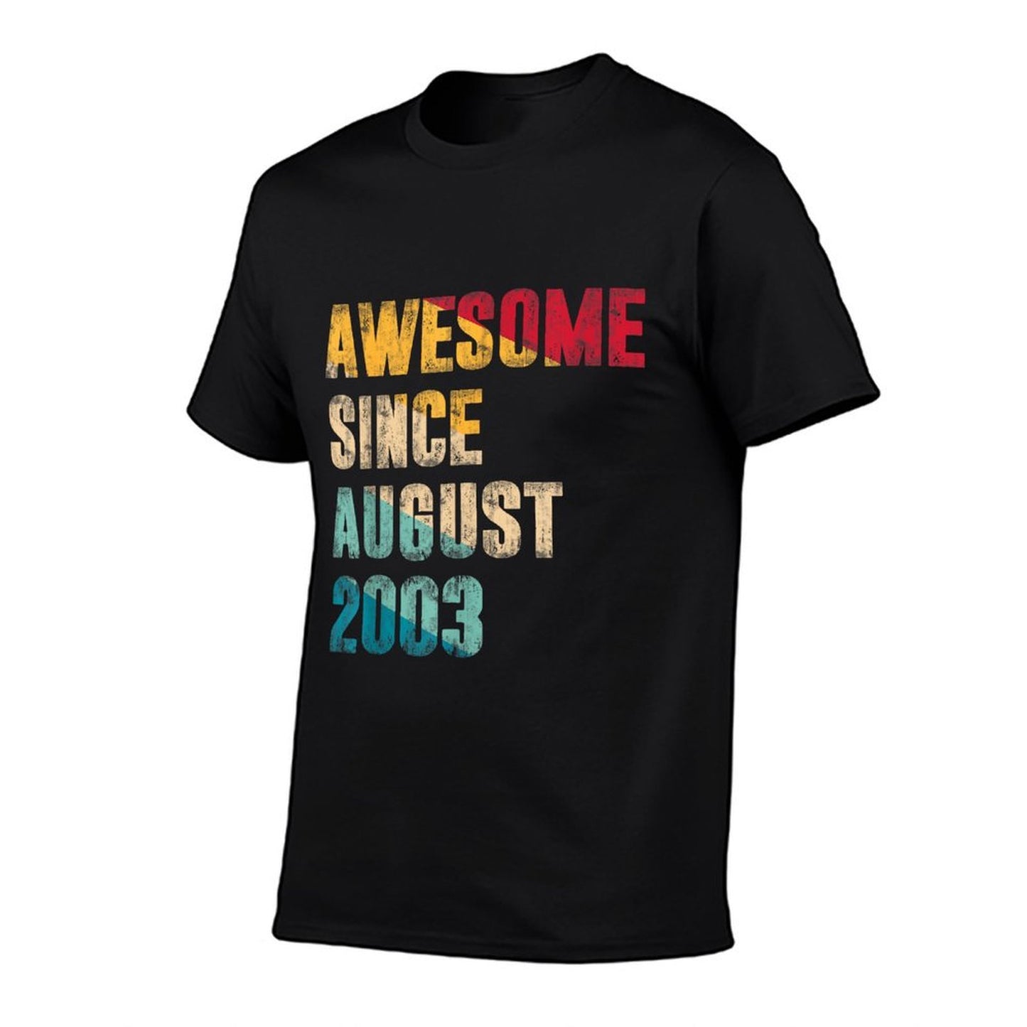 21 Years Old Gifts Awesome Since August 2003 21st Birthday  High-quality Stitching T-Shirt