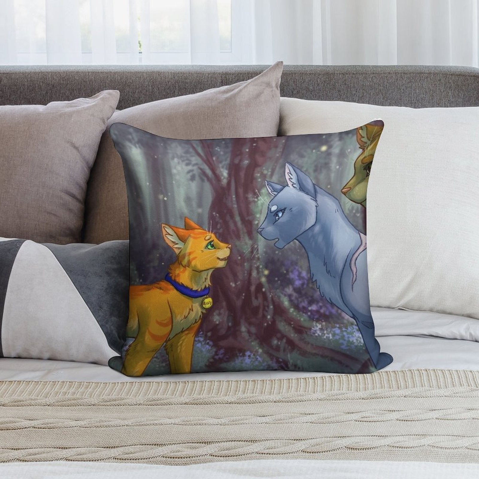 Warriors - Rusty Meets Bluestar Soft Washable Throw Pillow