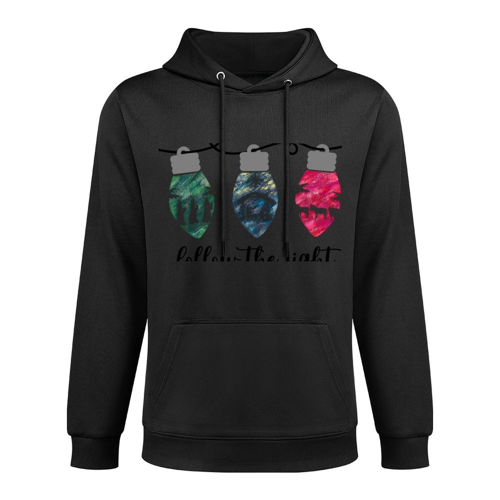 Follow The Light Christ Xmas Light Sweatshirt Breathable Fabric Hoodie