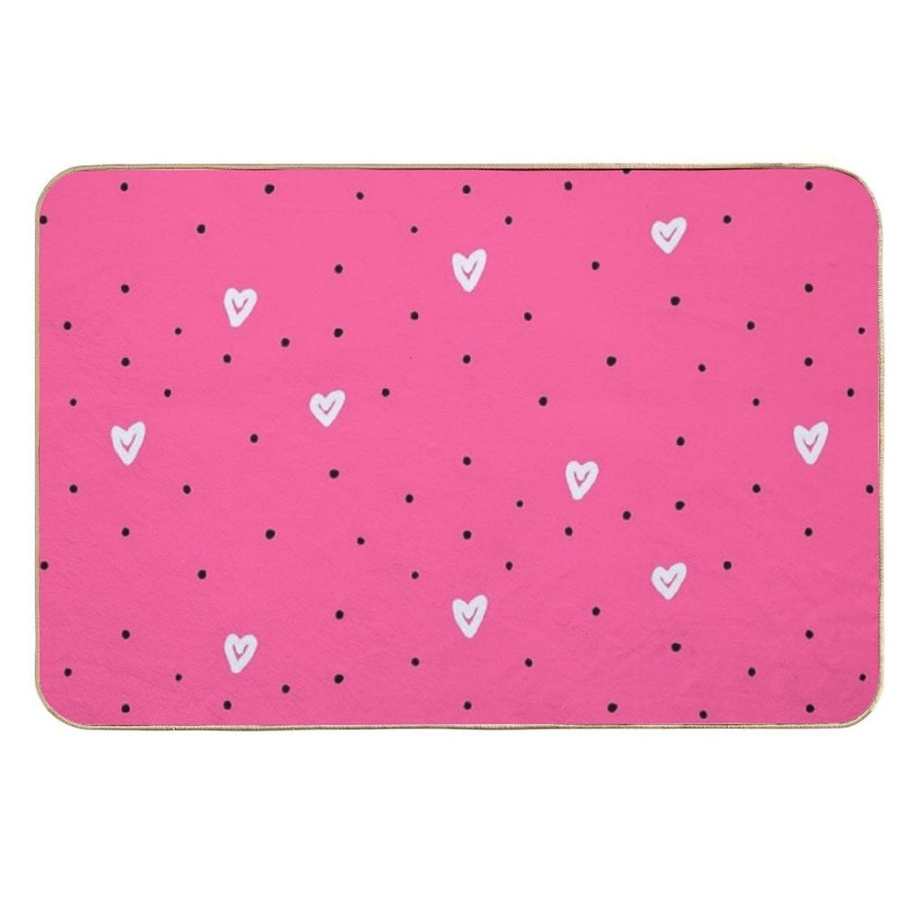 Wild Hearts – Pink Pattern Art Print  Multi-Purpose Bath Mat
