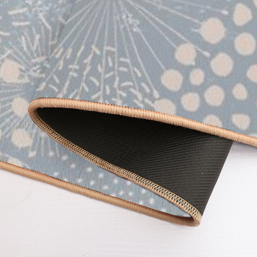 Blue  Abstract Geometric Repeat Pattern  Toxin-Free Bath Mat