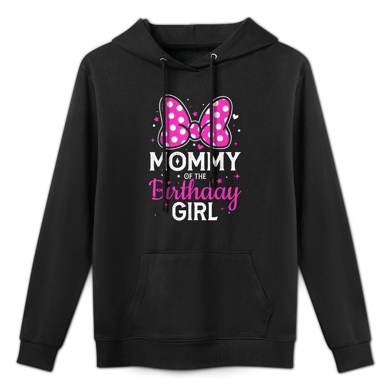 Daddy of The Birthday Girl Cute Pink Bow Family Matching Versatile Streetwear Hoodie