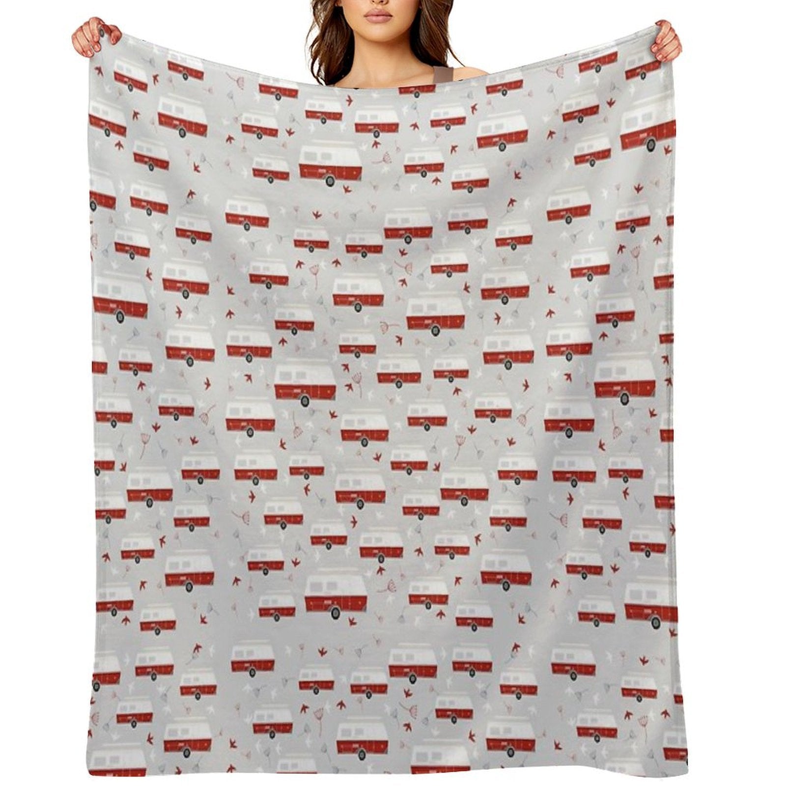 Rockabilly Pattern Velvety-soft Throw Blanket