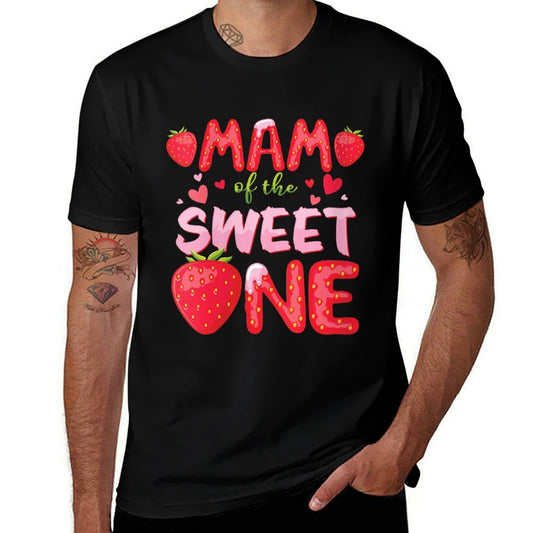 Womens MAM Of The Sweet One Strawberry Birthday Family Party  Soft T-Shirt