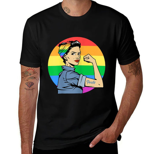 Womens LGBT Gay Lesbian Pride Feminist Rainbow Support  Versatile T-Shirt