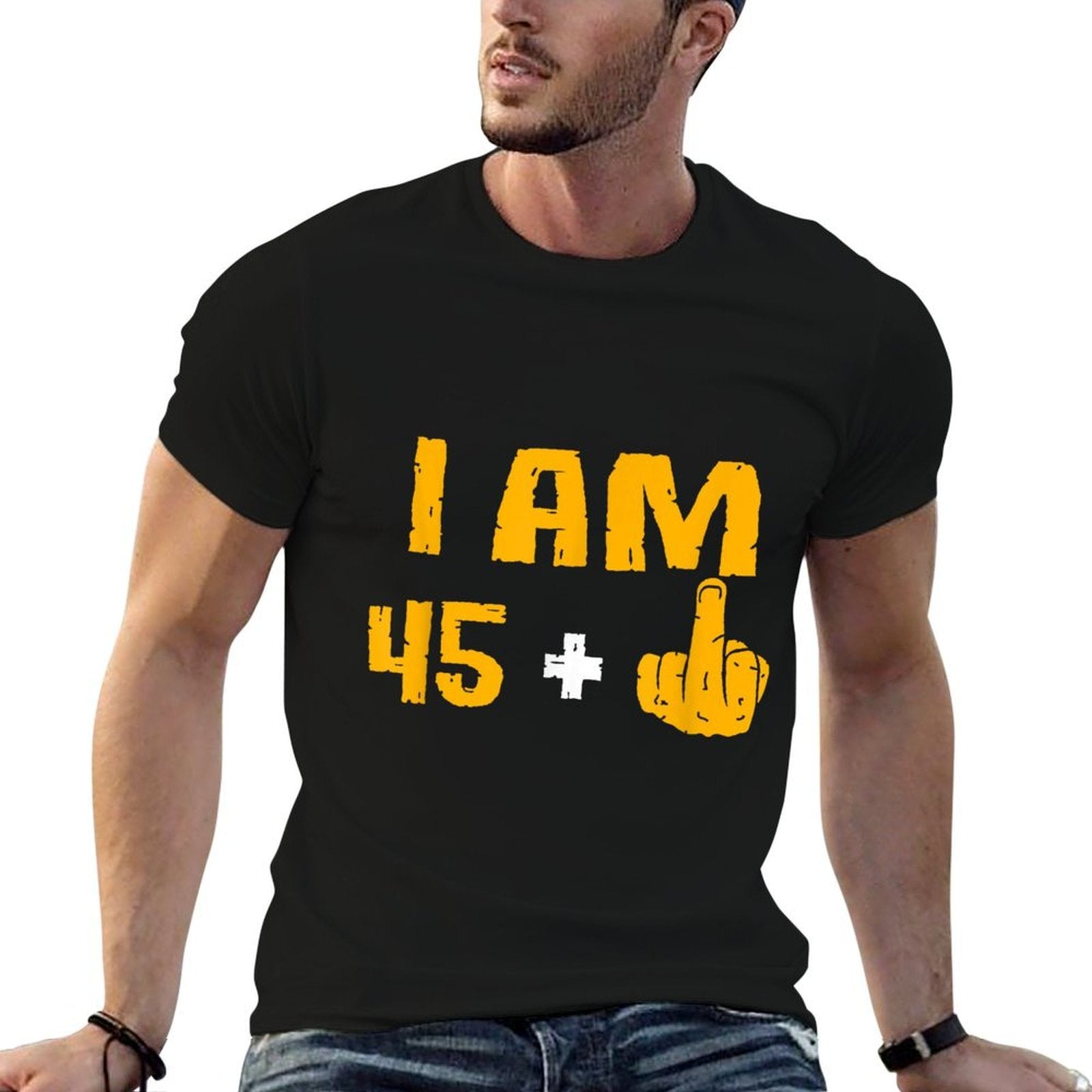 I Am 45 Plus 1 Middle Finger 46th Birthday Gift 46 Years Old  Soft T-Shirt