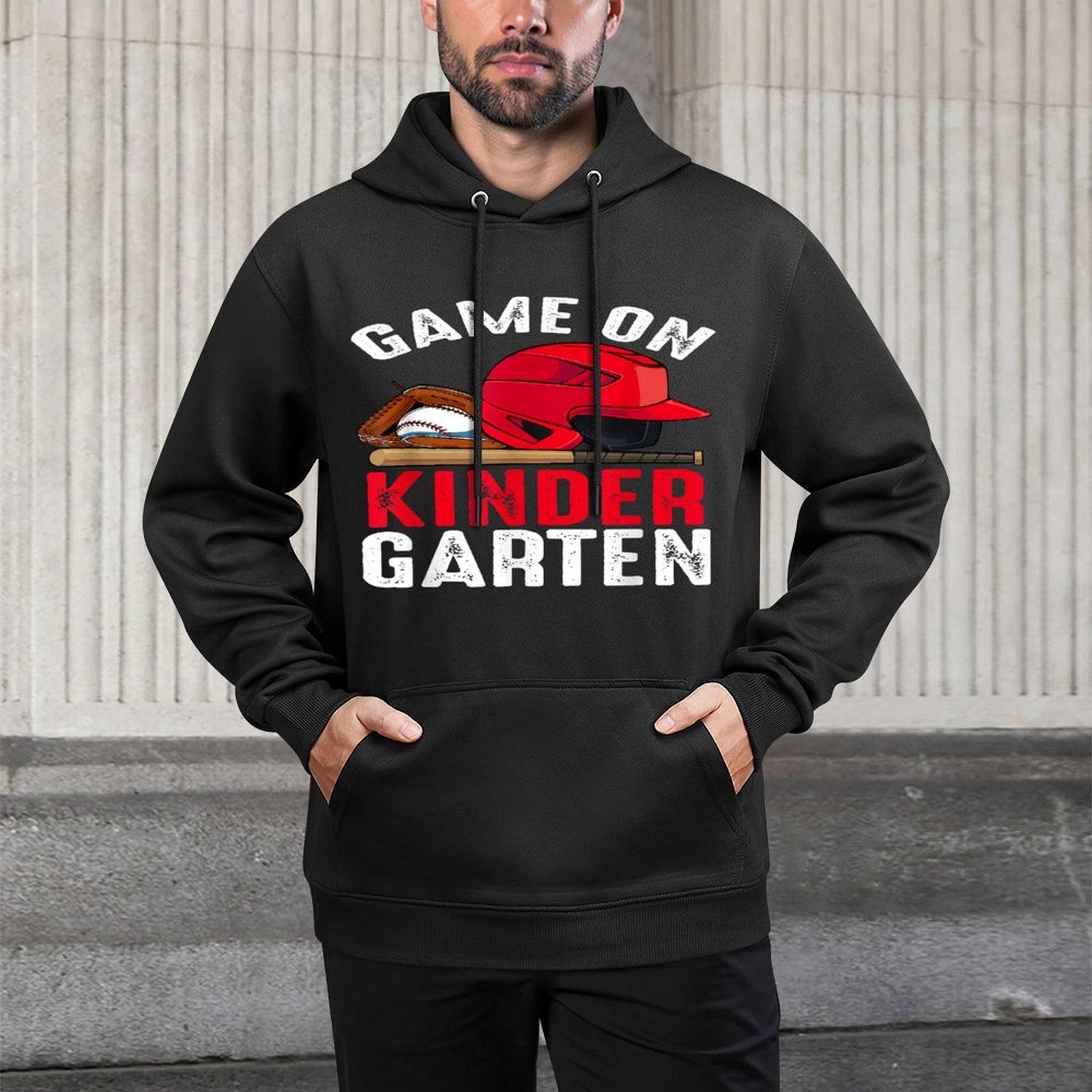 Game On Kindergarten Baseball Back To School Student Kid Boy Customizable Surface Hoodie
