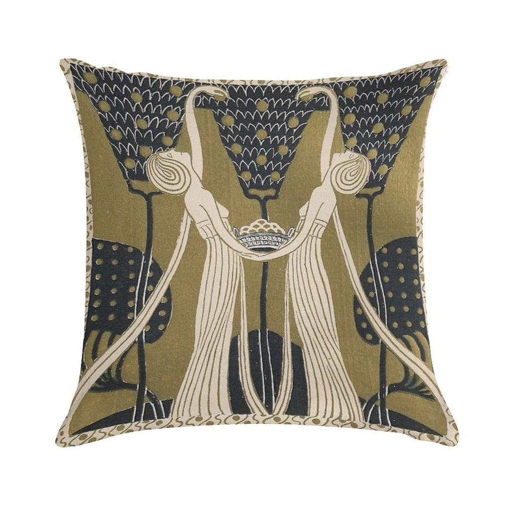 Art Nouveau Women Soft Durable Construction Throw Pillow