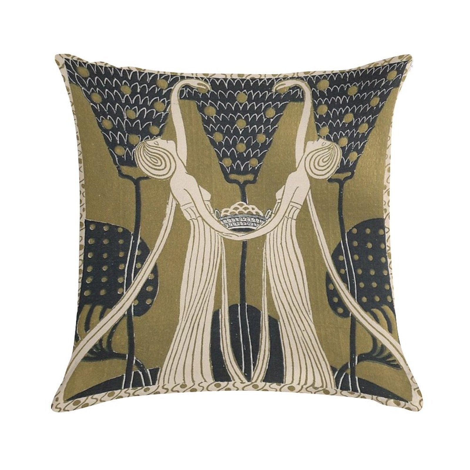Art Nouveau Women Soft Durable Construction Throw Pillow