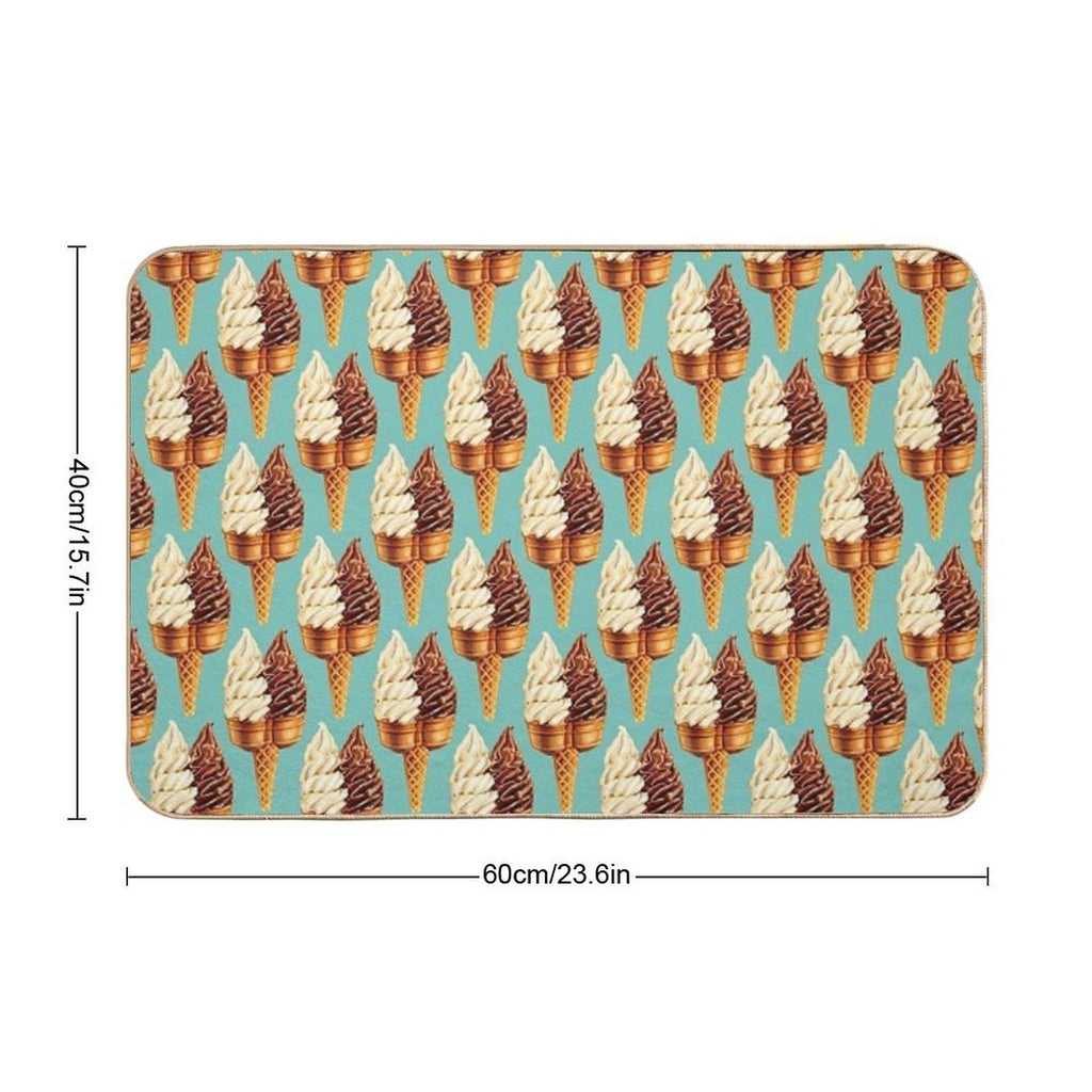 Twin Cone Pattern - Teal  Anti-Trip Bath Mat