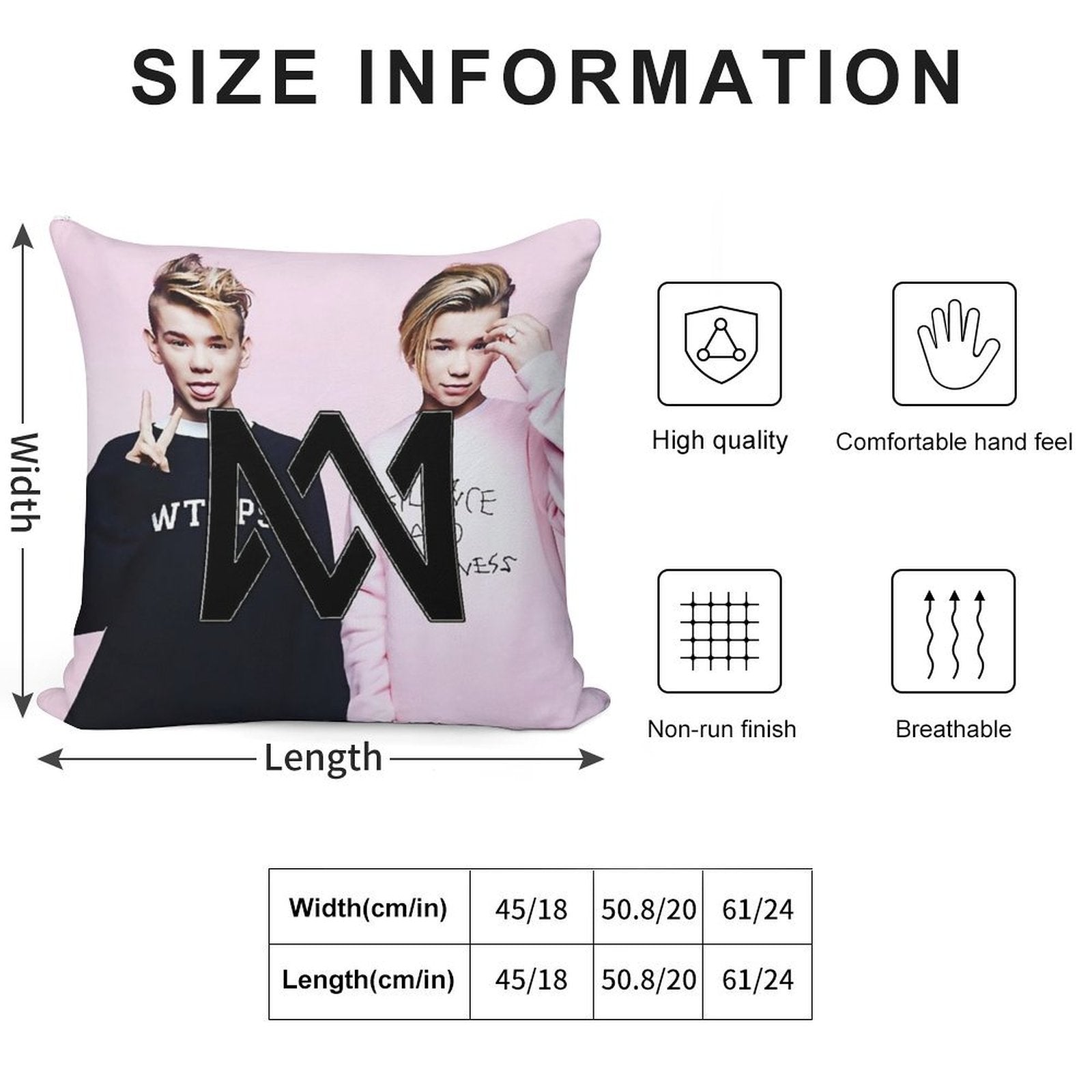 Marcus&Martinus Soft High-Density Material Throw Pillow