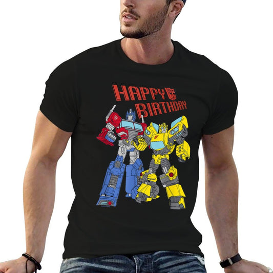 Transformers Evergreen Happy Birthday Autobots Action Pose  Odor-resistant T-Shirt