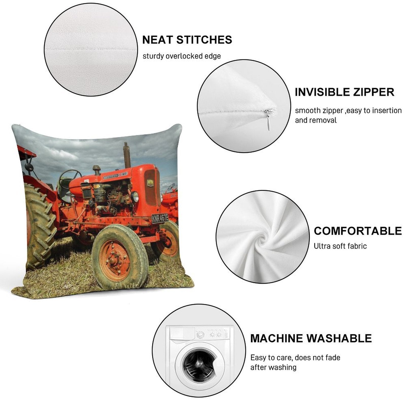 Nuffield 1060 Soft Gift Ready Throw Pillow