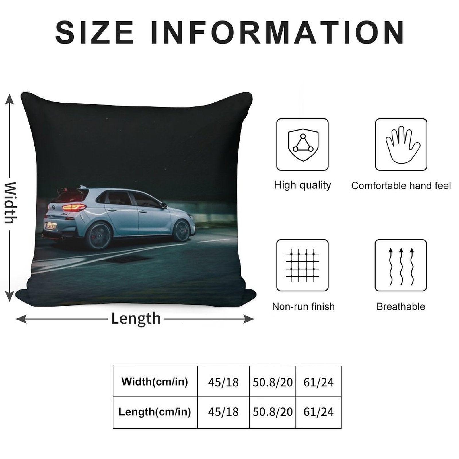 Hyundai I30N Soft Skin-Friendly Throw Pillow