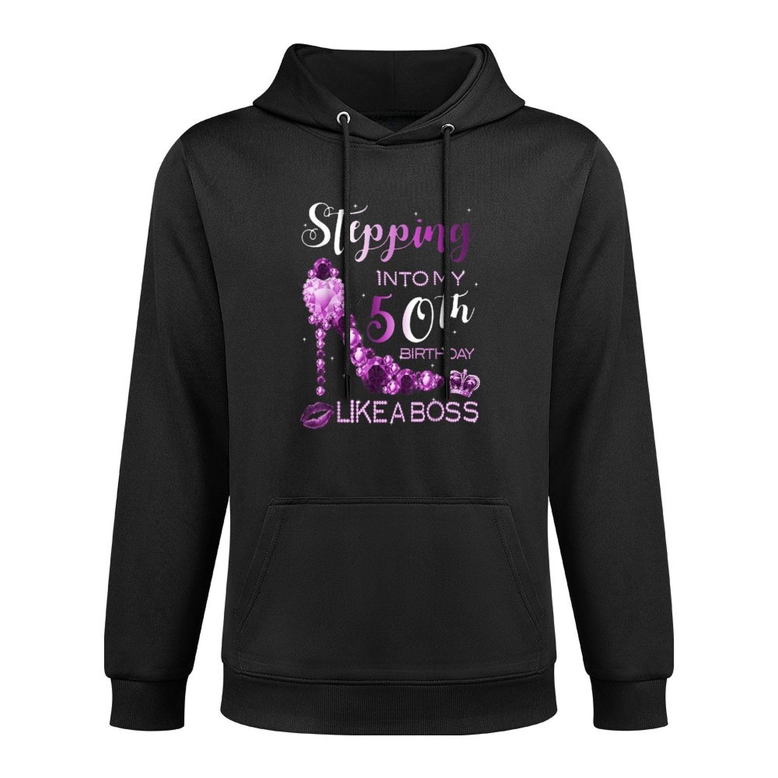 50th Birthday Women Amethyst Birthstone February Gift Kangaroo Pocket Hoodie
