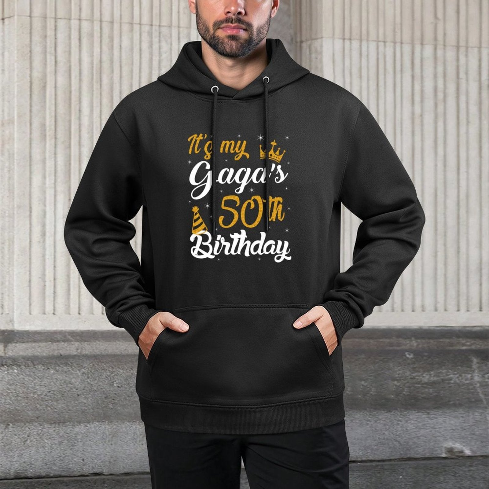 Happy It's My Gaga's 50th Birthday 1975 50 Years Old Cotton-Polyester Blend Hoodie