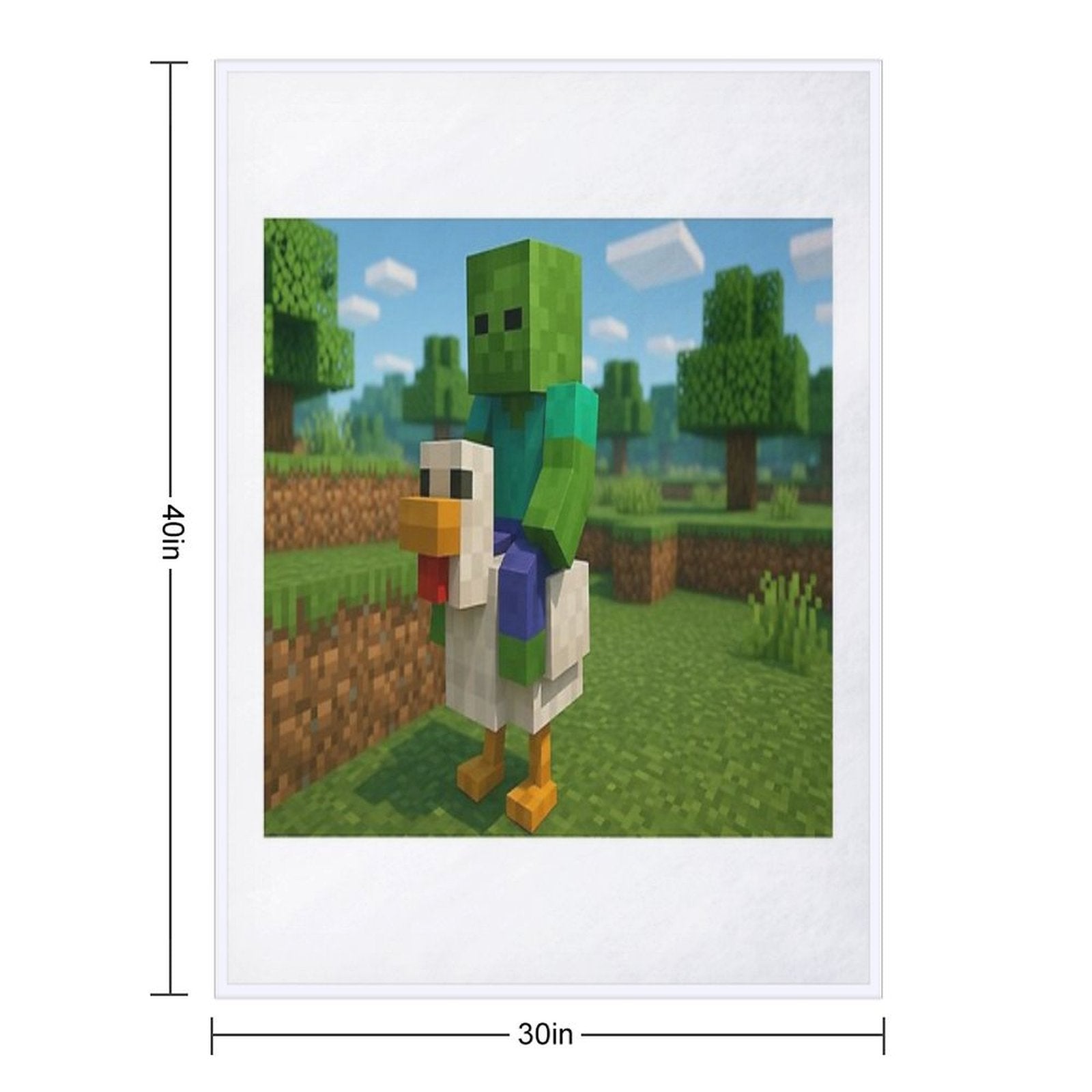 Chicken Jockey Minecraft Quick-dry Throw Blanket
