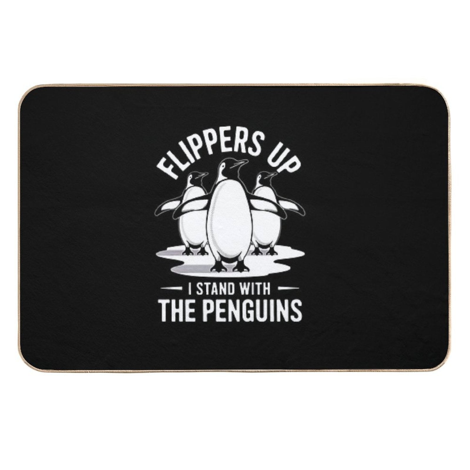 Penguin Resist Shirt Penguins Protest  Dirt-Trapping Bath Mat
