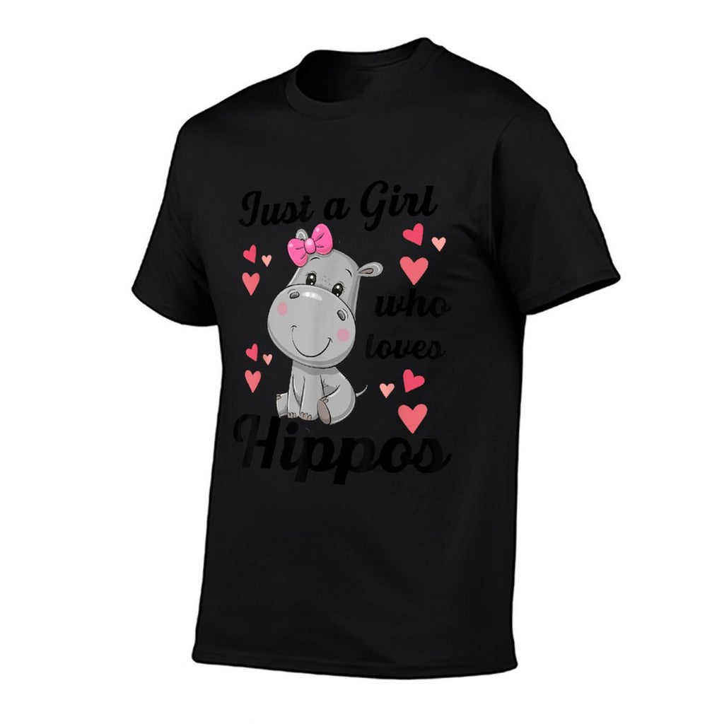 Cute Hippo-Shirt Just A Girl Who Loves Hippo Kids Toddler  Fade-proof Color T-Shirt