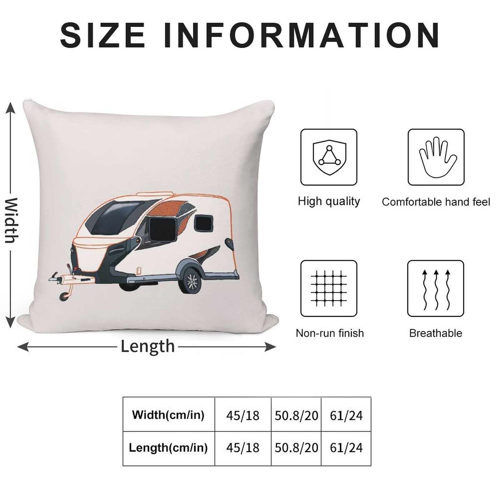 BASE CAMP Caravan with Honeycomb Pattern Soft Warmth Comfort Throw Pillow