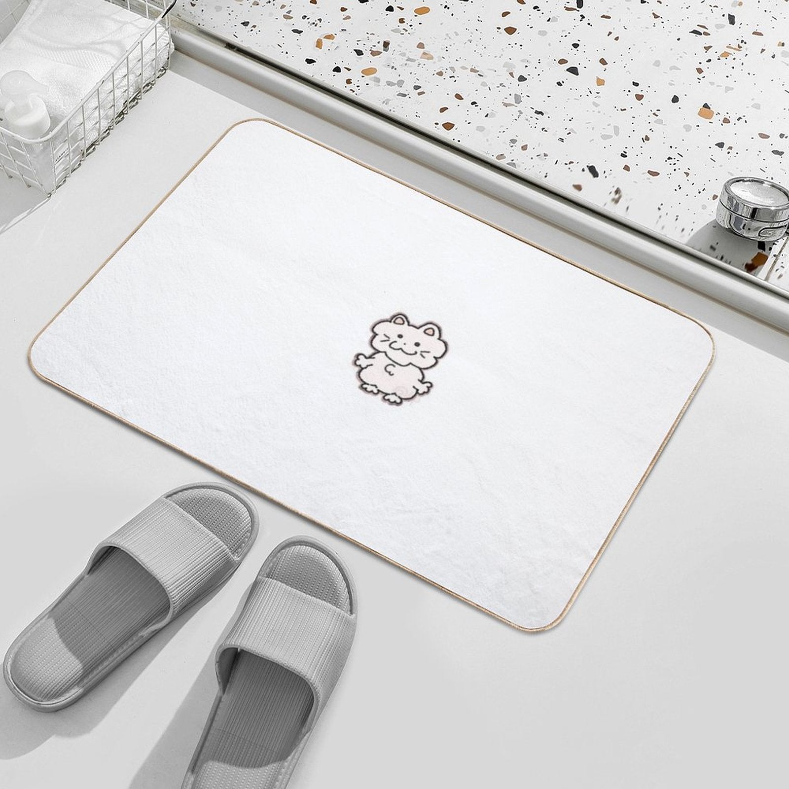 Doodle Cat  Long-Lasting Bath Mat
