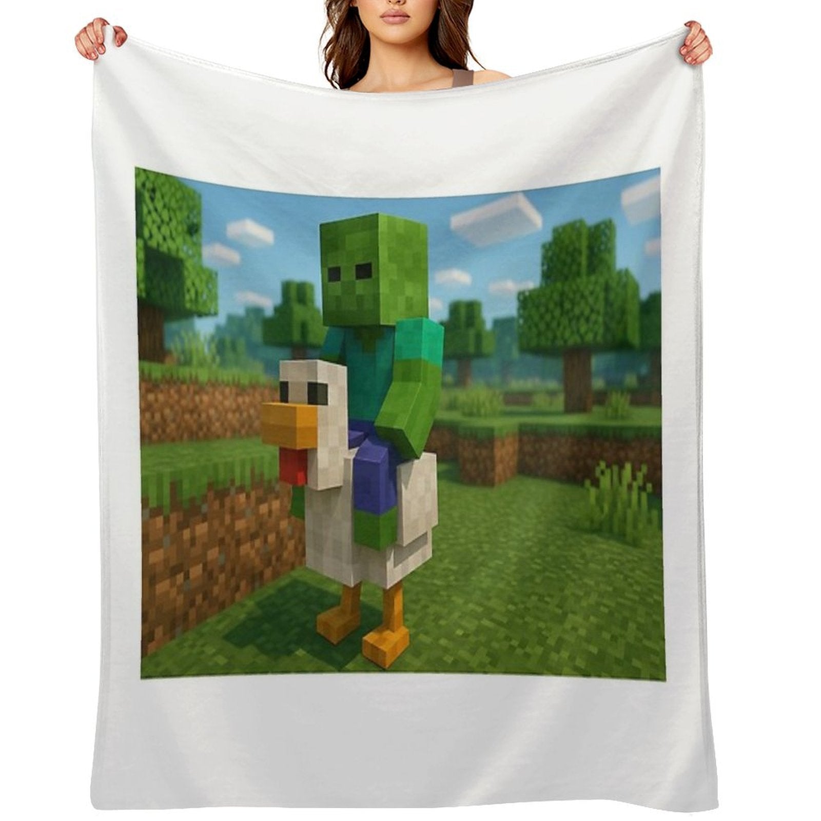 Chicken Jockey Minecraft Quick-dry Throw Blanket