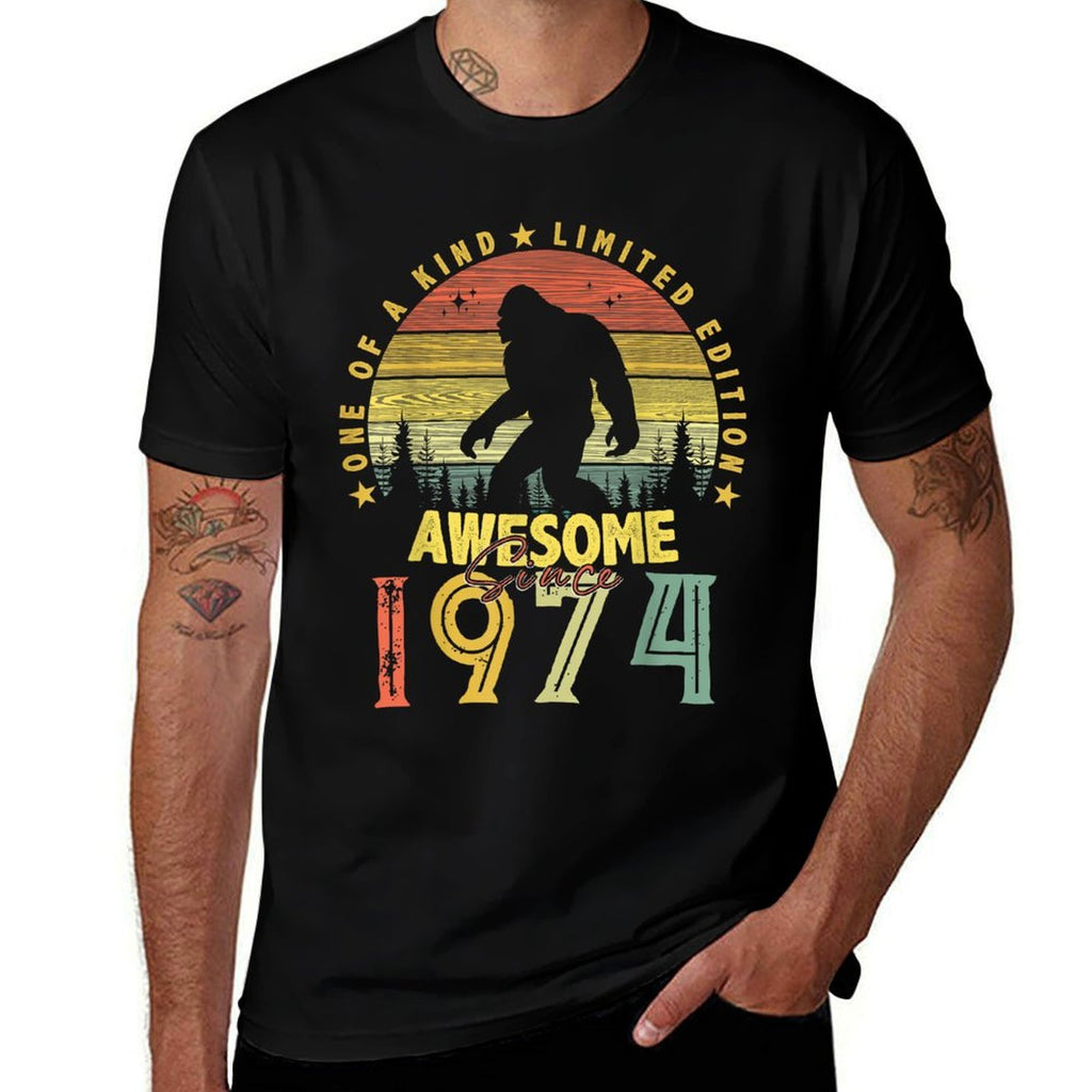 Awesome Since 1974 50th Birthday Gifts Bigfoot Born in 1974  Stretchy T-Shirt