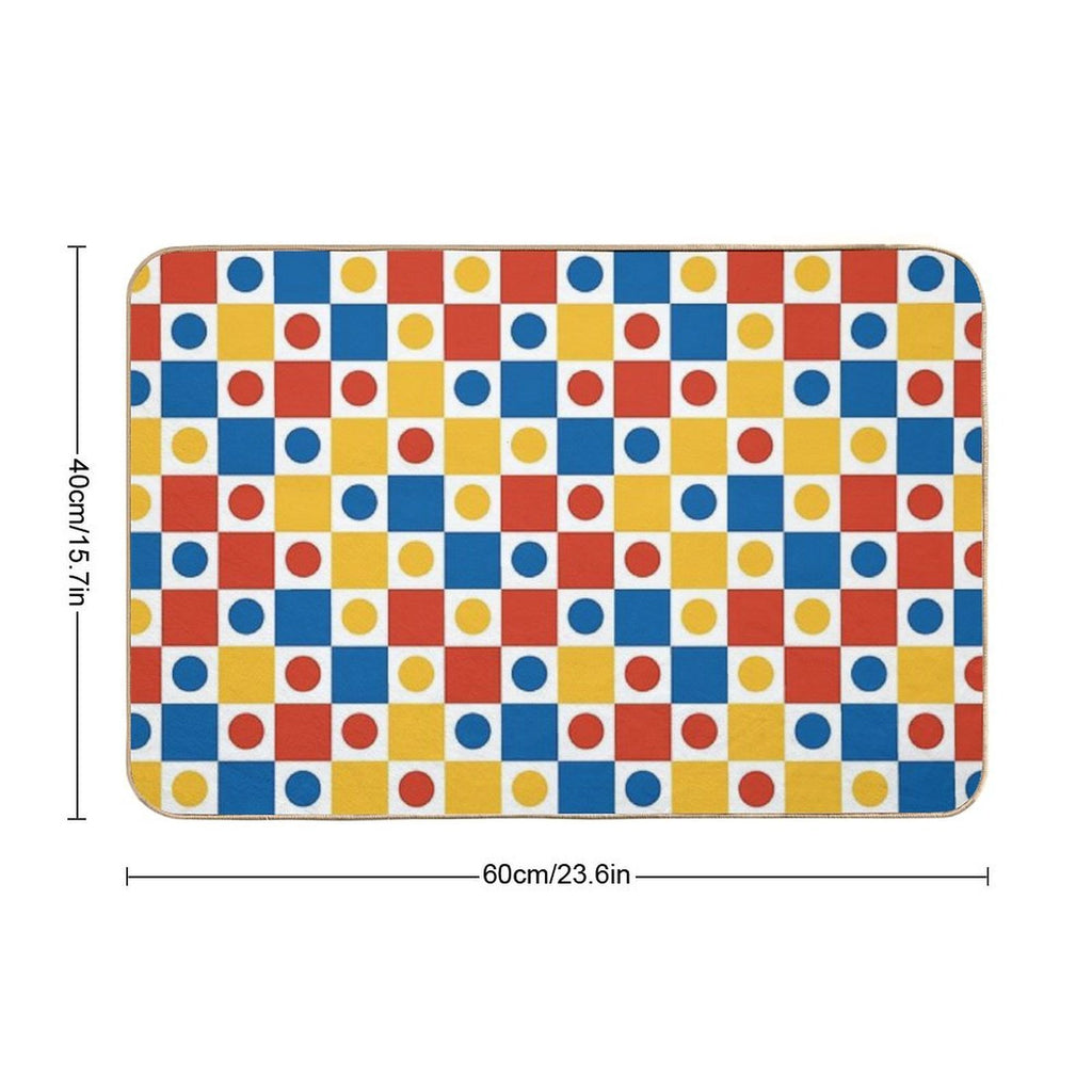 Vibrant Squares - Geometric Pattern  Long-Lasting Bath Mat