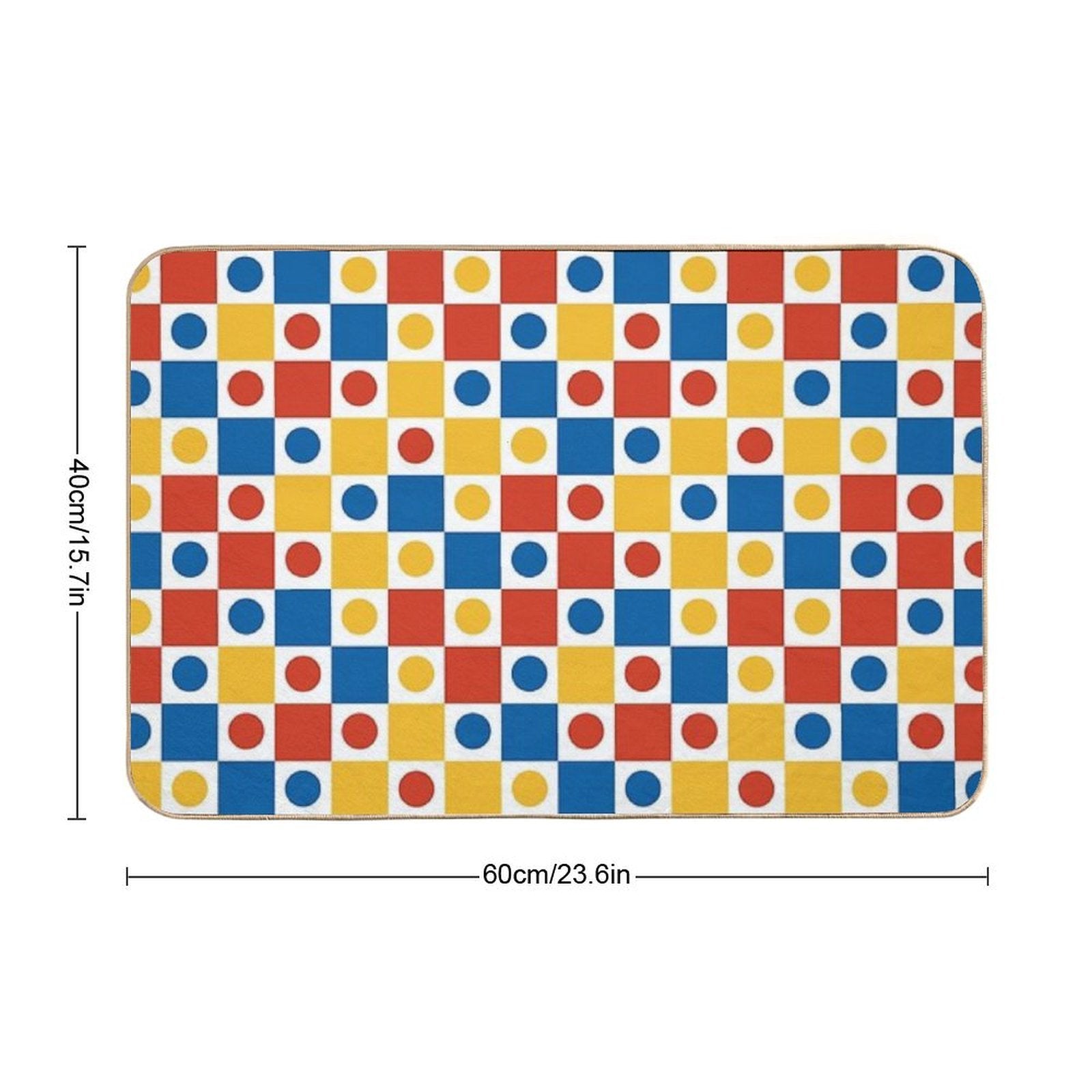 Vibrant Squares - Geometric Pattern  Long-Lasting Bath Mat