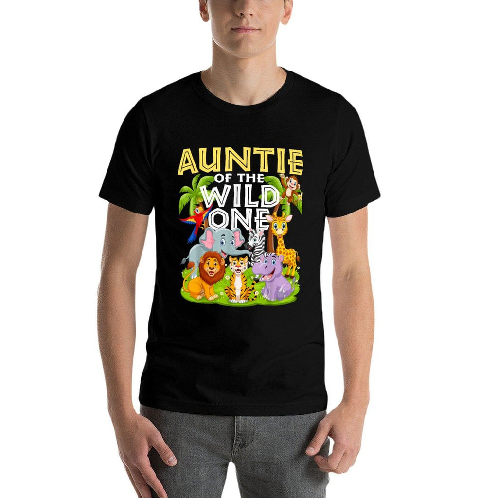 Auntie Of The Wild One 1st Birthday Zoo Animal Safari Jungle  Durable T-Shirt
