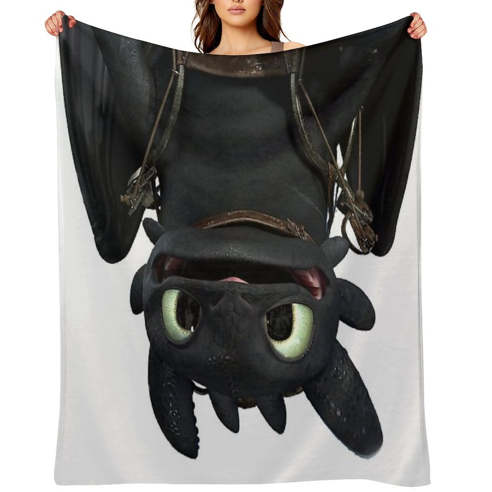 Upside Down Toothless Wrinkle-free Throw Blanket