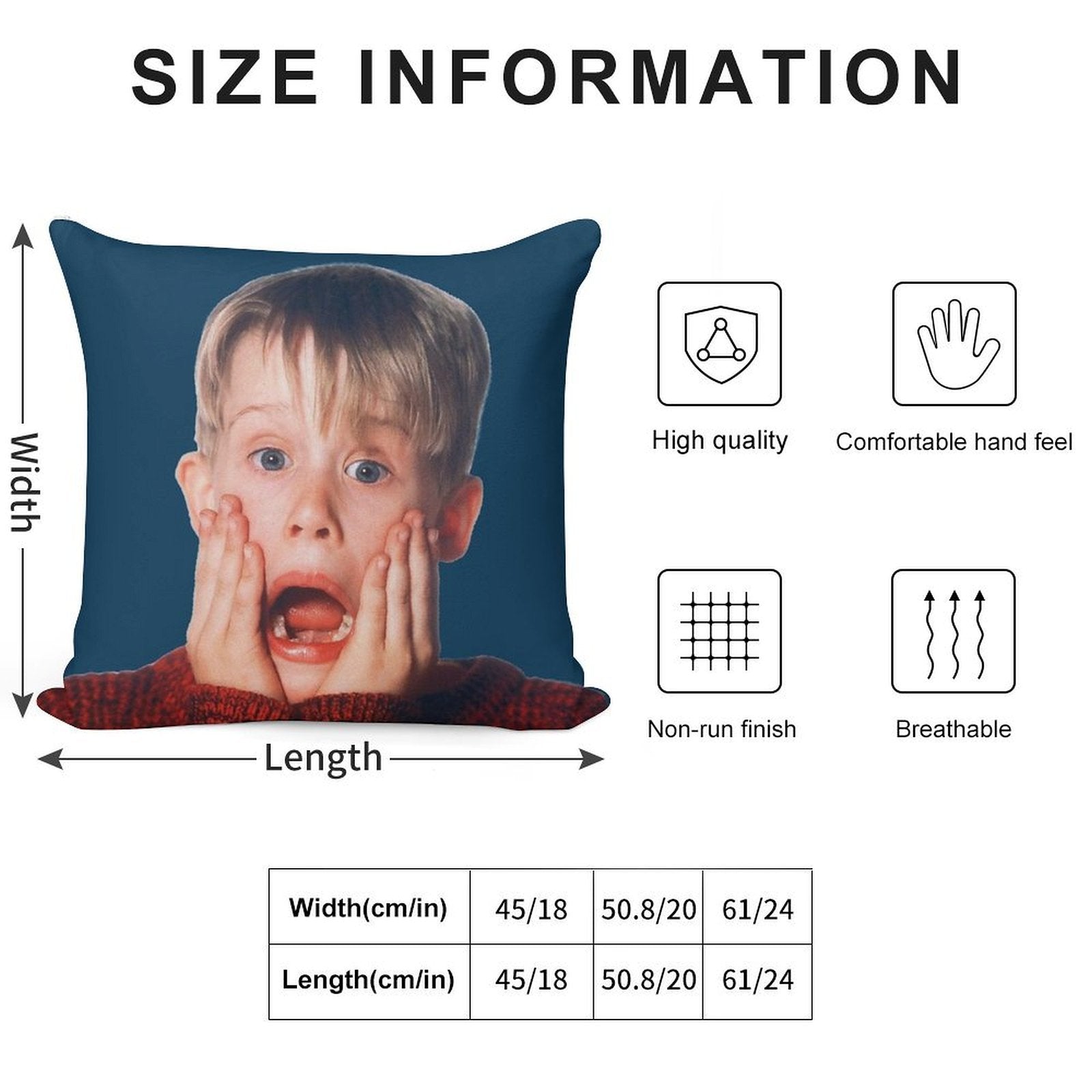 Kevin Mcallister Home Alone Scream Soft Fade-Resistant Throw Pillow