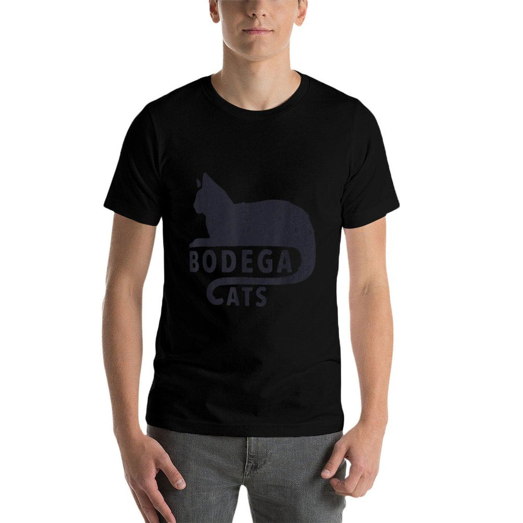 Bodega Cats Funny Black Cat Lover for Men Women  Ribbed Collar T-Shirt
