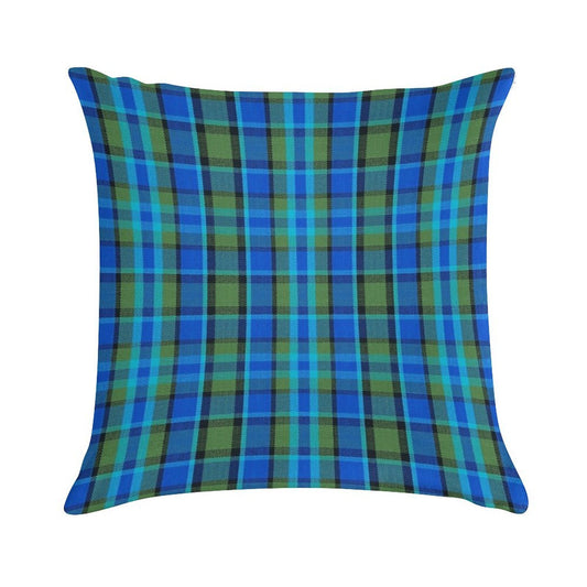 Westy Tartan Blue Plaid for Bulli Bus Camper Soft Multiple Sizes Throw Pillow
