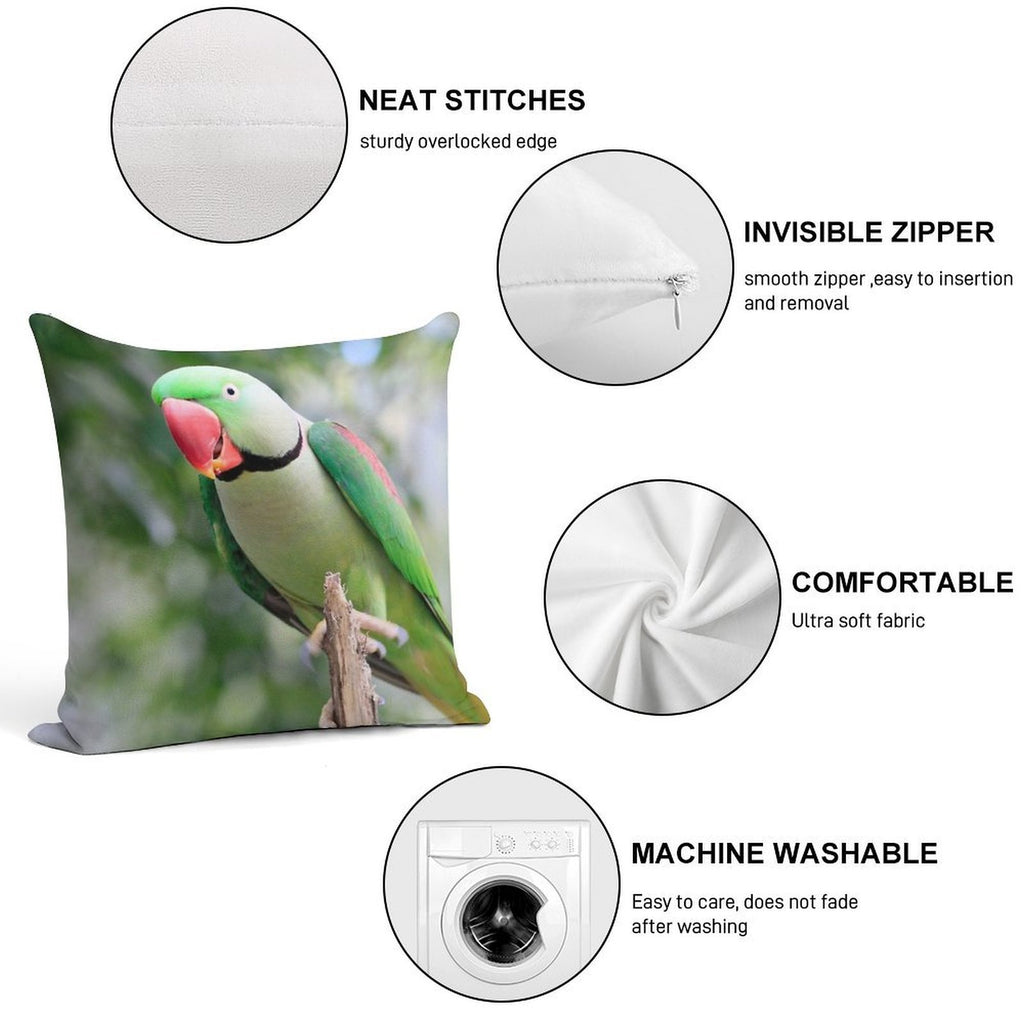 Alexandrine Parrot Soft Ultra-Soft Texture Throw Pillow
