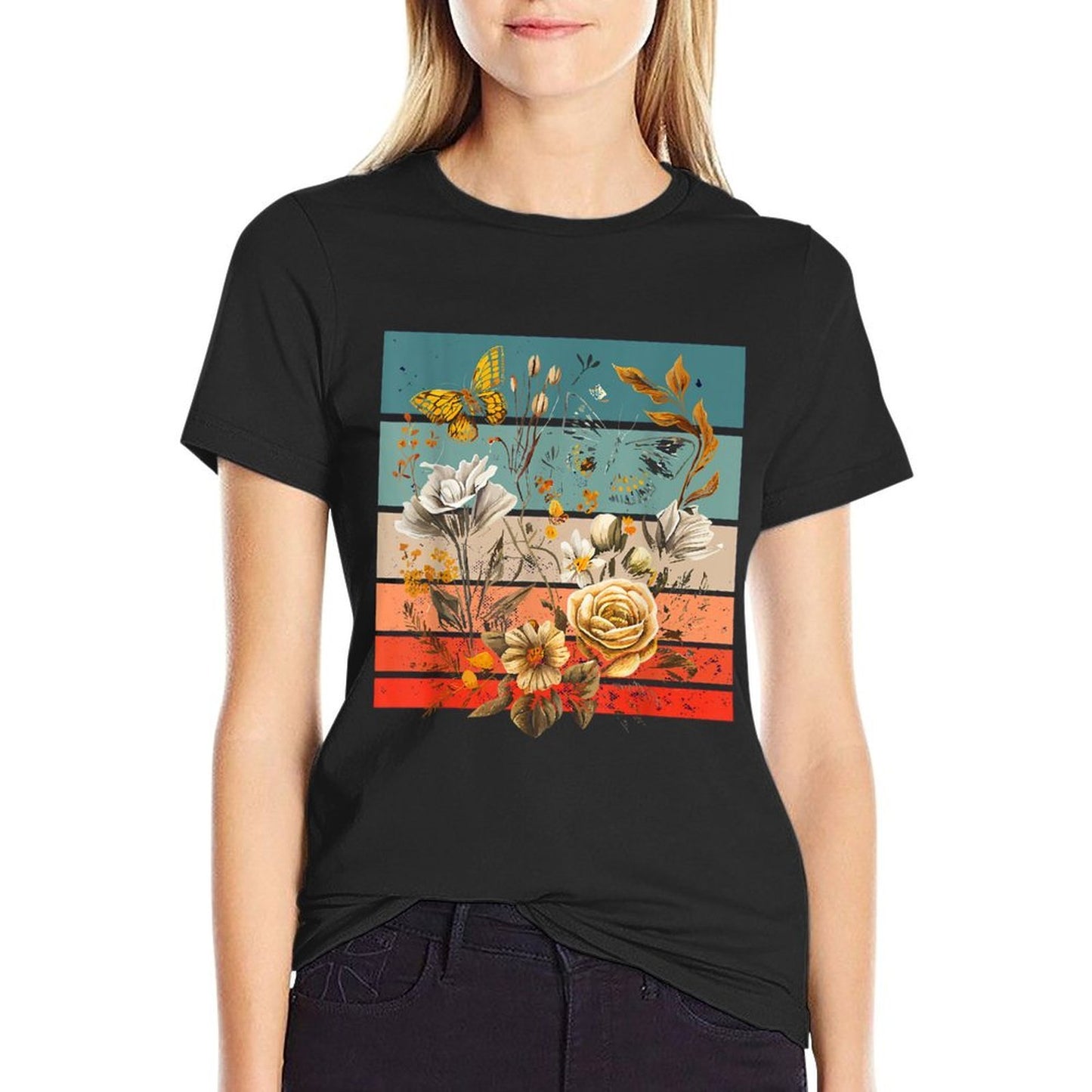 Wild Flower Botanical Vintage Inspired Gardening Lover  Relaxed-fit T-Shirt