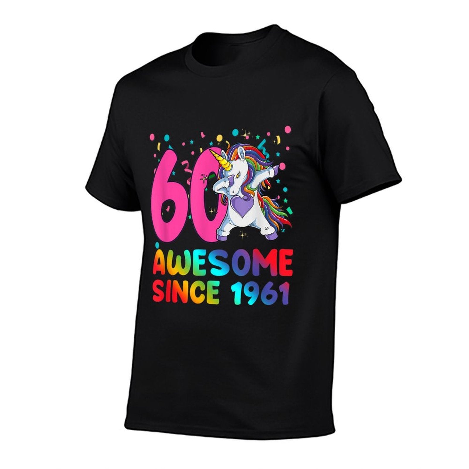 Awesome Since 1961 Dabbing Unicorn 60 Year Old 60th Birthday  Eco-friendly Material T-Shirt