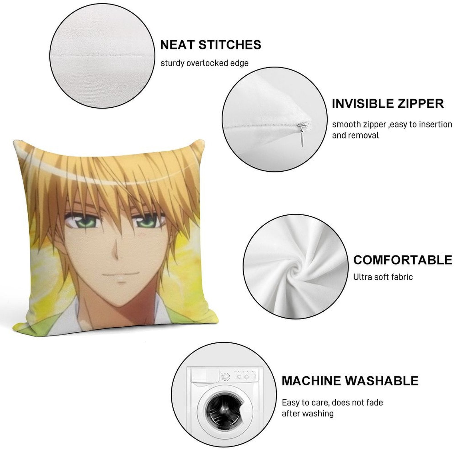 Usui Takumi Soft Luxury Feel Throw Pillow