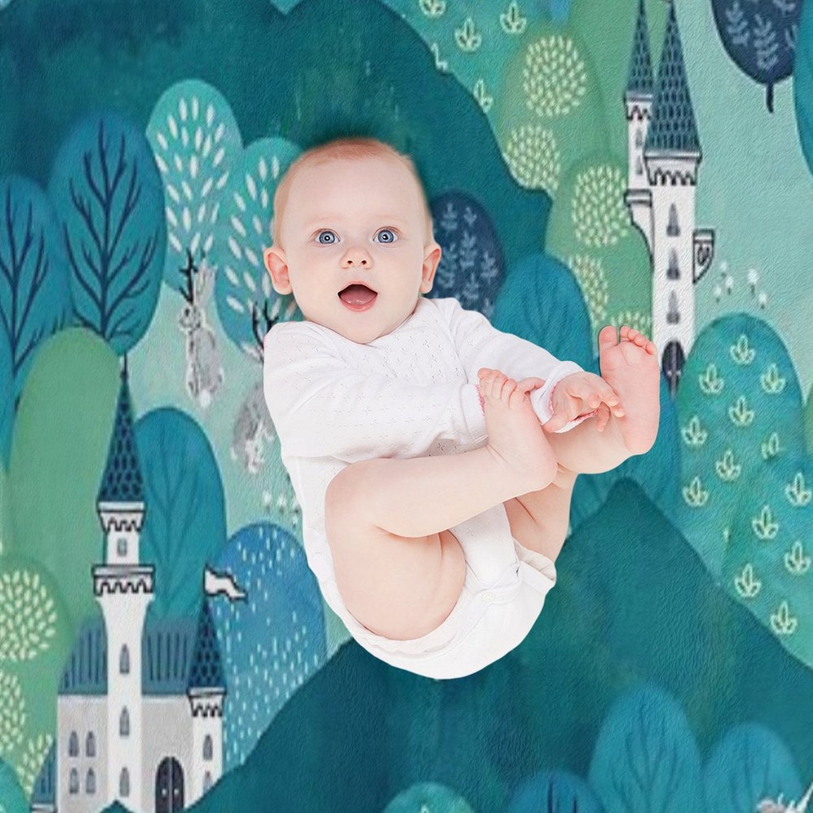 Enchanted Forest Green Wrinkle-free Throw Blanket