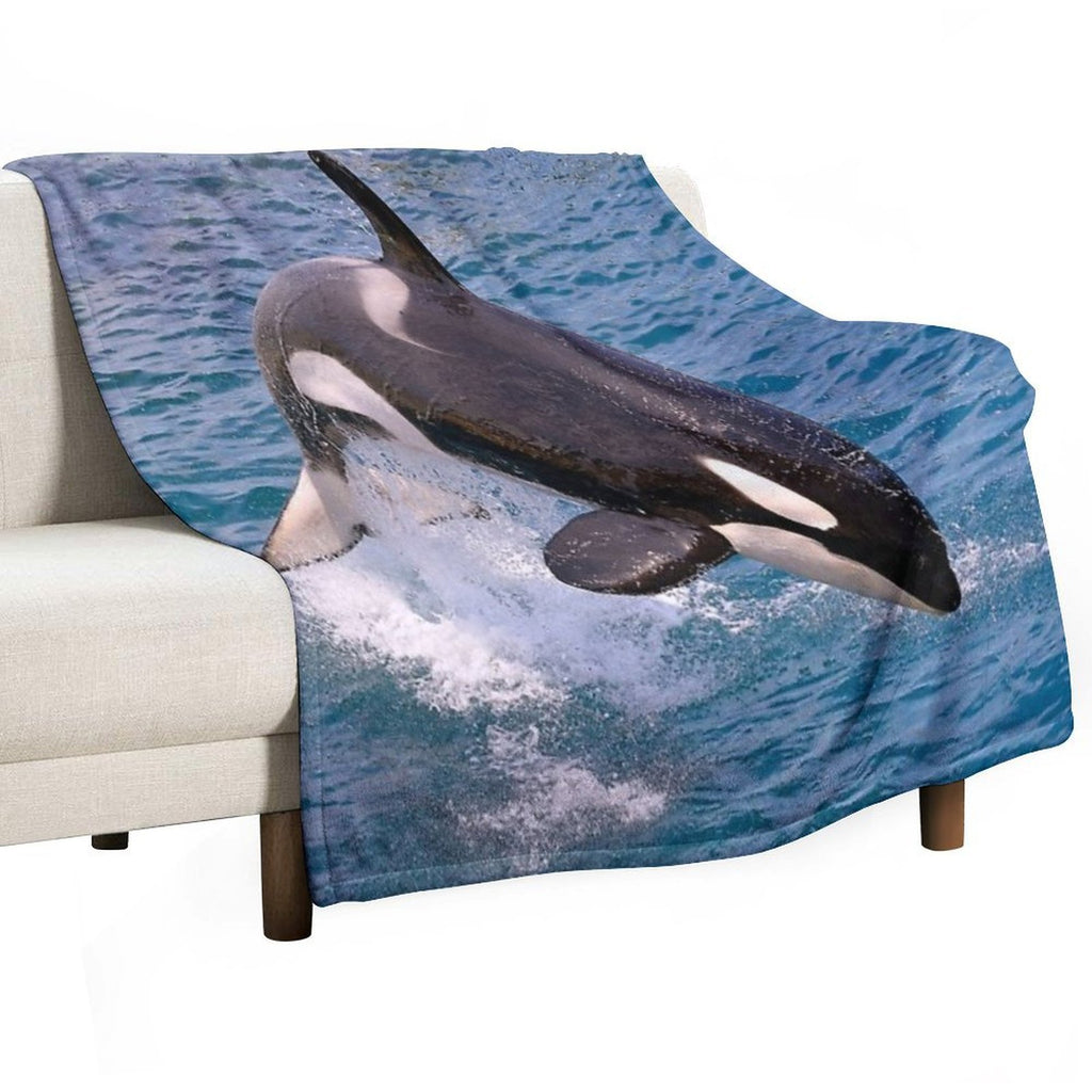 Killer Whale Orca Jumping Gift-ready Throw Blanket