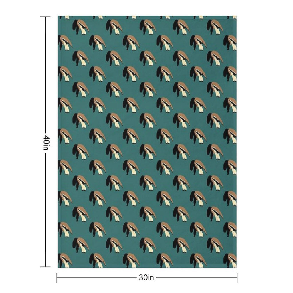 Anteater on Teal Eco-conscious Throw Blanket