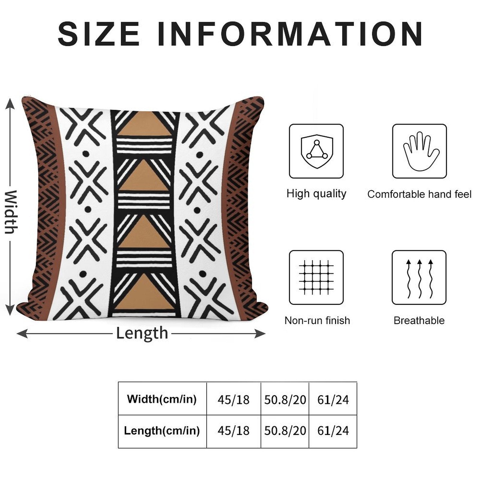 African Tribal Bogolan Pattern Soft Bedroom Essential Throw Pillow