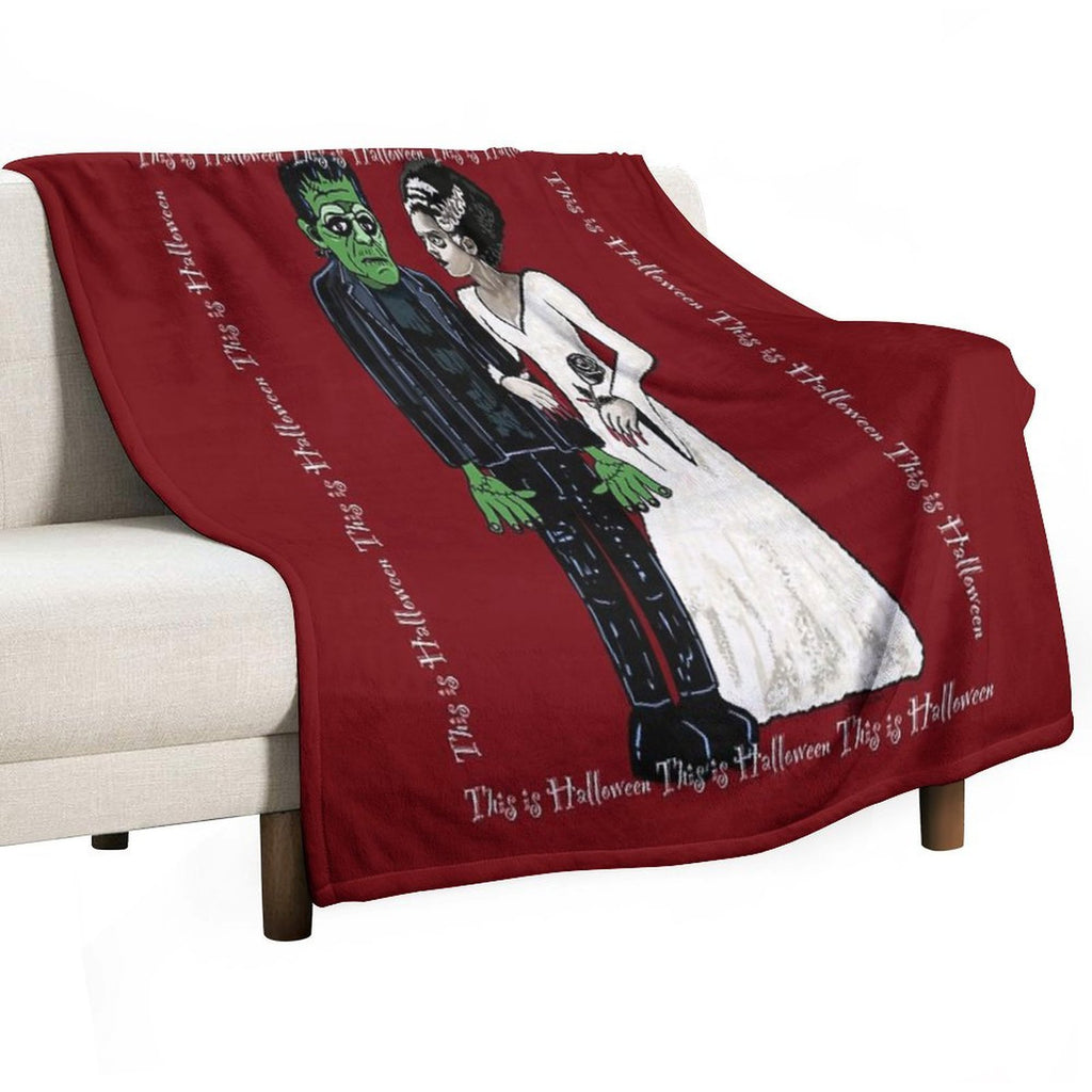 Frankenstein & His Lovely Bride Premium Throw Blanket
