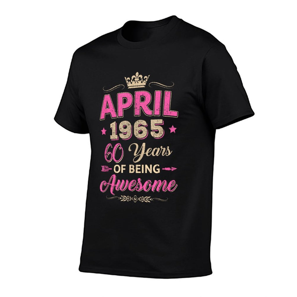 April 1965 60 Years Of Being Awesome Retro 60Th Birthday  Trendy Pattern T-Shirt
