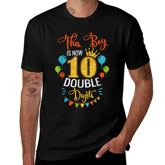 This Boy Is Now Double Digits Birthday Boy 10 Year Old  Lightweight T-Shirt