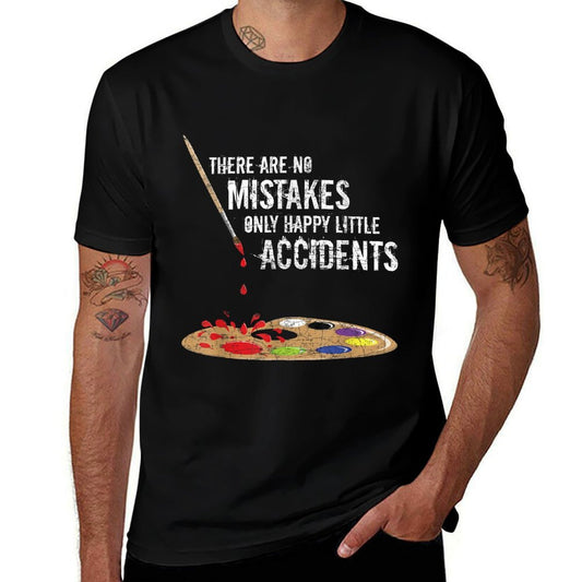 There Are No Mistakes Only Happy Little Accidents Art Gift  Oversized Silhouette T-Shirt