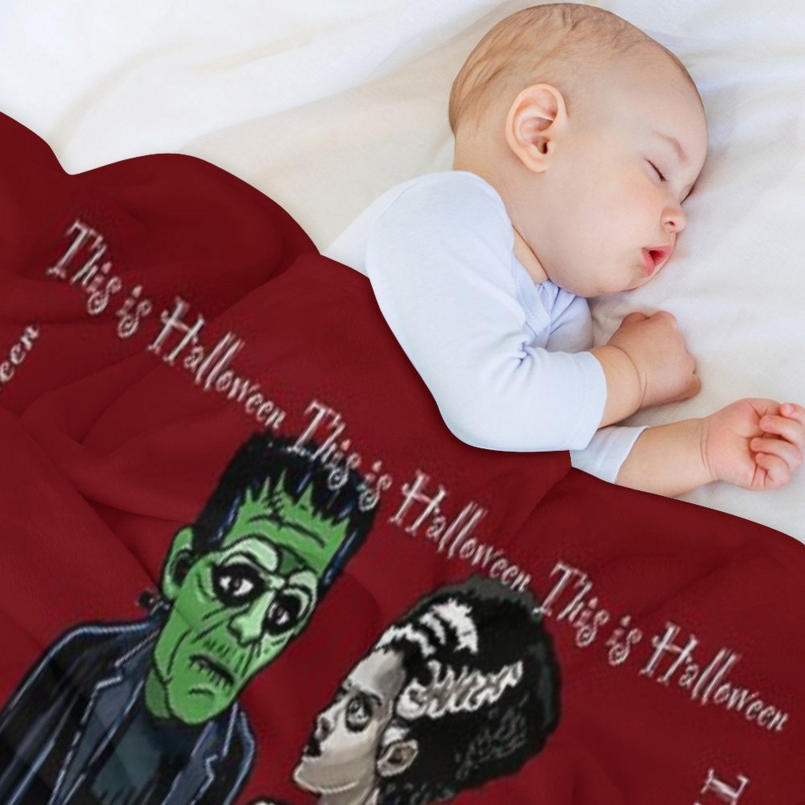 Frankenstein & His Lovely Bride Premium Throw Blanket