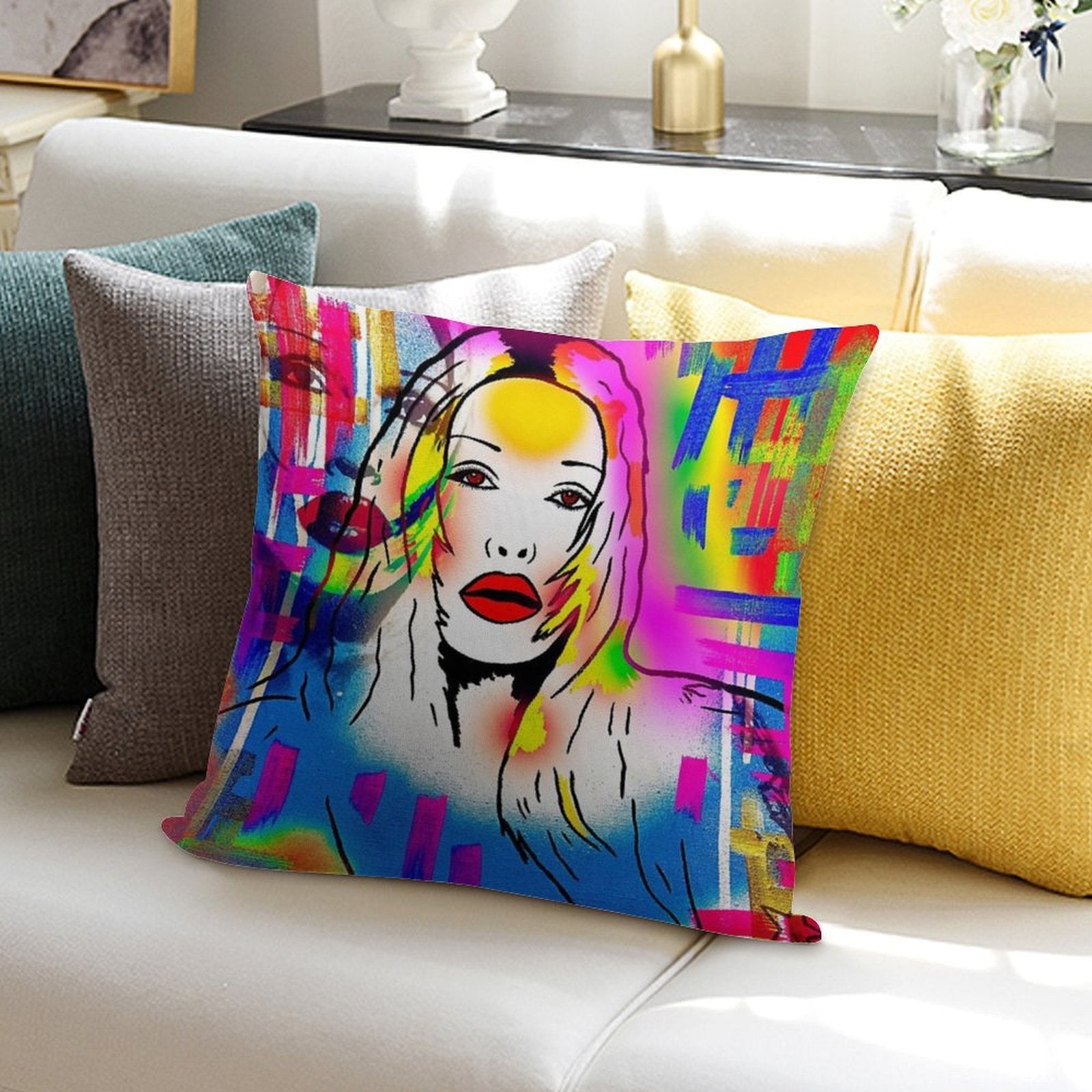 Pete Burns Collection Merchandise by Dusty O Soft Hidden Zipper Throw Pillow